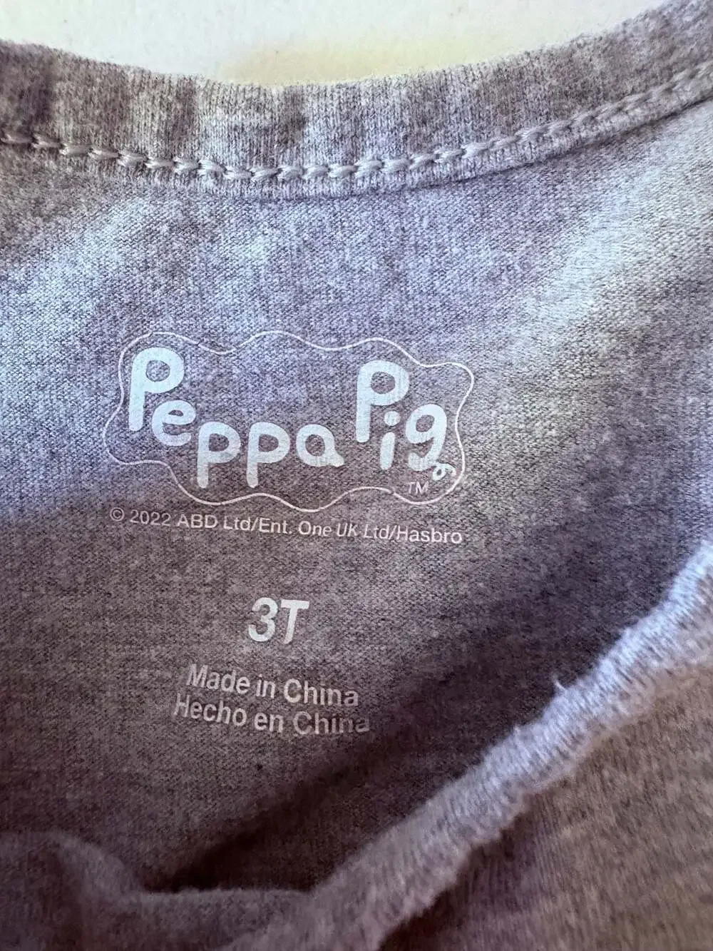 Peppa Pig Girls Gray Rainbow Tank Dress Size 3T